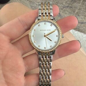 Michael Kors Two-Tone Gold and Silver Crystal Accent Women's Watch